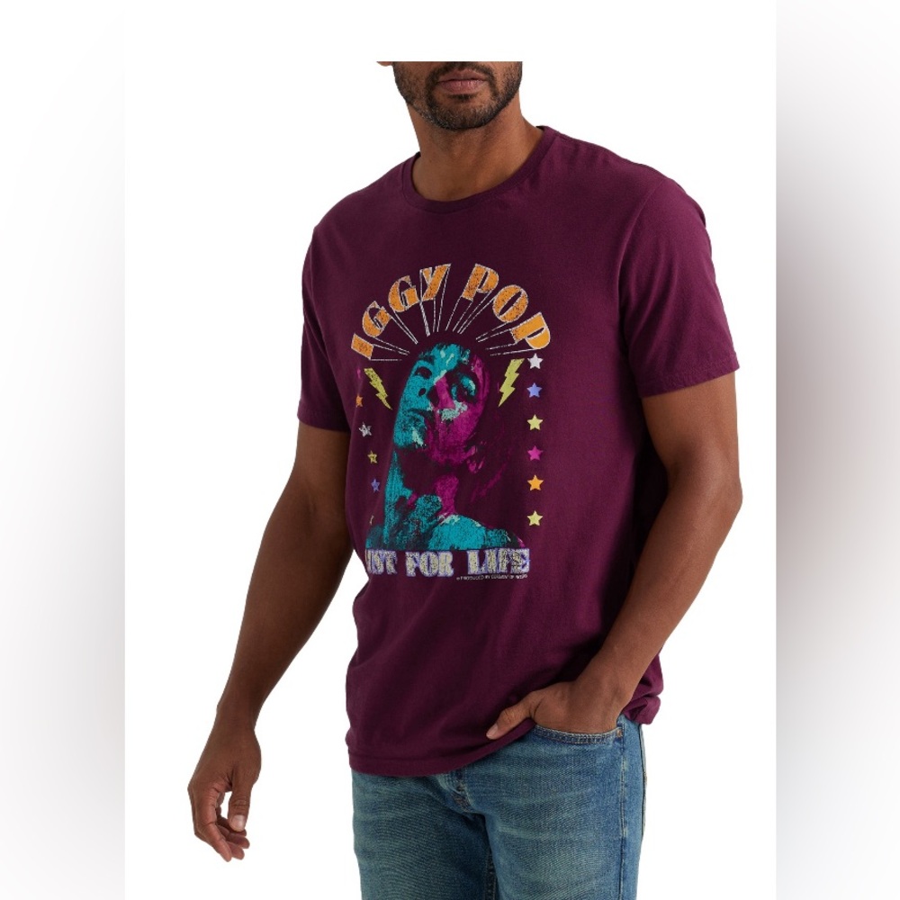 Lee men’s short sleeve Iggy Pop band graphic tee shirt; size: 2XL, 3XL
